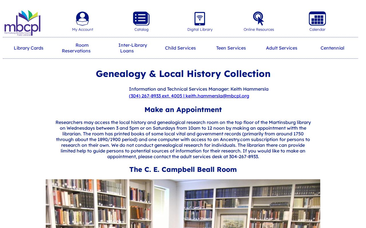 Martinsburg-Berkeley County Public Libraries local history collection